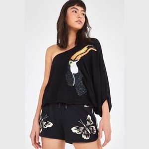 Toucan One Shoulder Knit Sweater XS